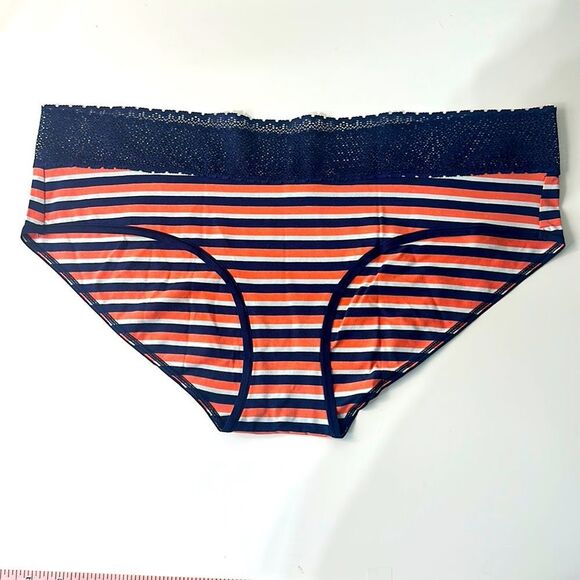 Bombas Modal Striped Lace Trimmed Hipster Underwear Sz‎ XL - Picture 2 of 5